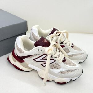 Tênis New Balance 9060  -  Couro Legitimo- Off \  Bordo