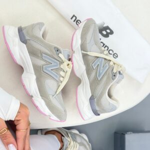 Tênis New balance 9060 Linha Camurça - Cinza \ Rosa