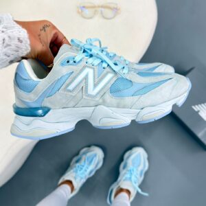 Tênis New Balance 9060  - Couro Legitimo- Cinza \  Azul bebe